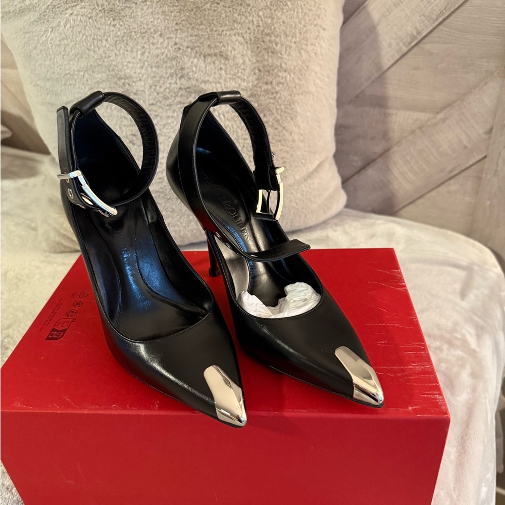 Alexander McQueen Black and Silver Heels